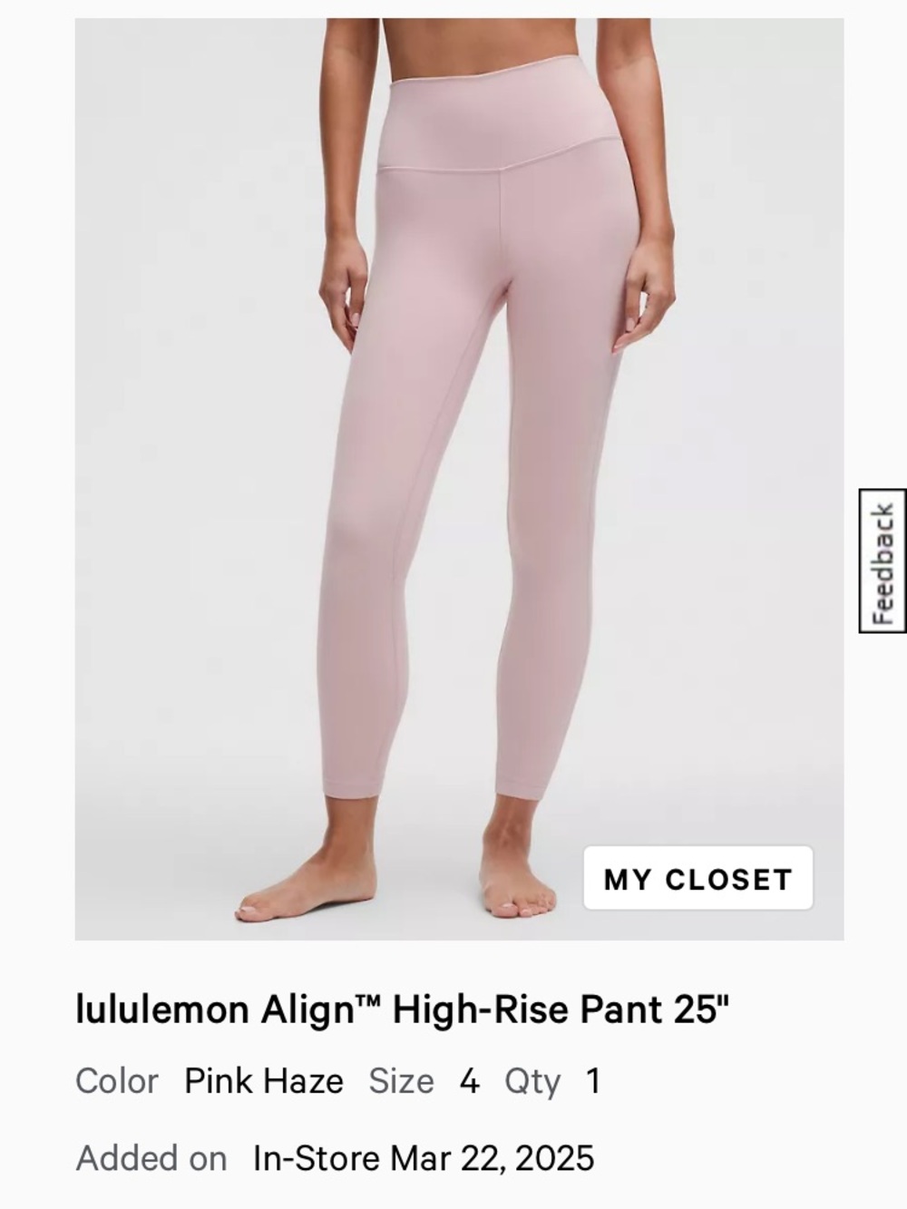 lululemon athletica Align High-Rise 25" Leggings in Pink Haze